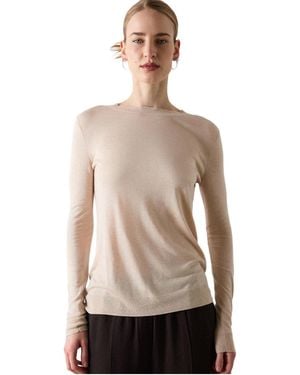 Whistles Annie Sparkle Crew Neck Sweater - Natural