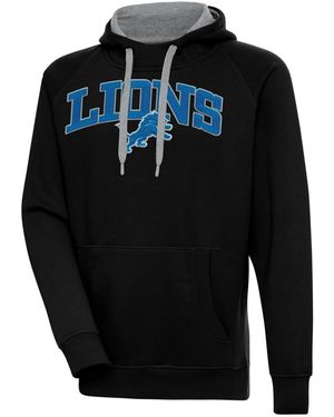 Antigua Detroit Lions Victory Pullover Hoodie - Black
