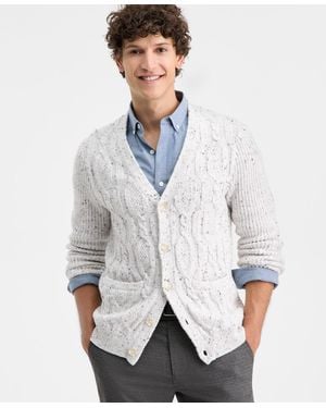 Club Room Elv Cable Cardigan Sweater - White