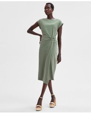 INC International Concepts Tie-front Shirt Dress - Green