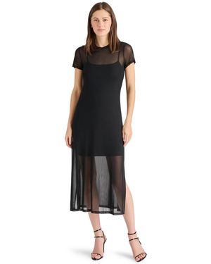 Steve Madden Nola Mesh Midi Dress - Black