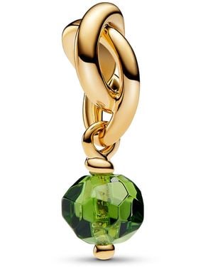 PANDORA 14k Gold-plated Turquoise Blue Eternity Circle Dangle Charm - Green