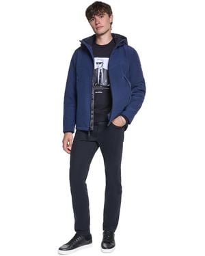 KARL LAGERFELD Sherpa-lined Hooded Softshell Jacket - Blue