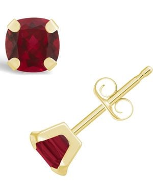 Macy's Gemstone Stud Earrings - Red