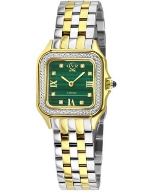 Gevril Milan Swiss Quartz Two Toned Ss Ipyg Stainless Steel Bracelet Diamond Watch - Metallic