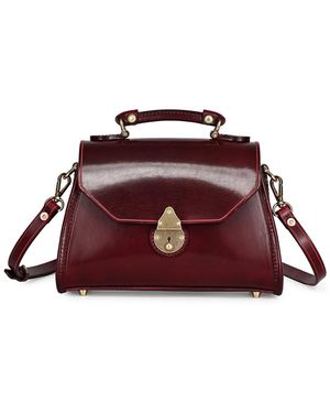 Old Trend Laurel Small Leather Satchel Handbag - Red
