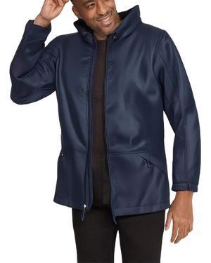 Kingsize Big & Tall Fleece-lined Slicker Rain Coat - Blue