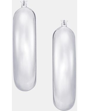 DKNY Medium Thick Hoop Earrings - White