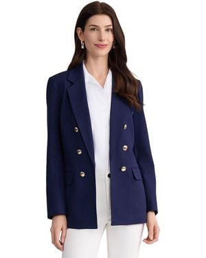 Jones New York Long-sleeve Notch Collar Blazer - Blue