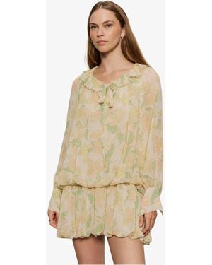Sanctuary Bubble Hem Tired Mini Dress - Natural