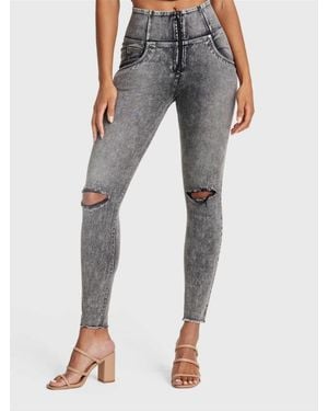 Freddy Snug Sculpting Ripped Skinny Jeans - Blue