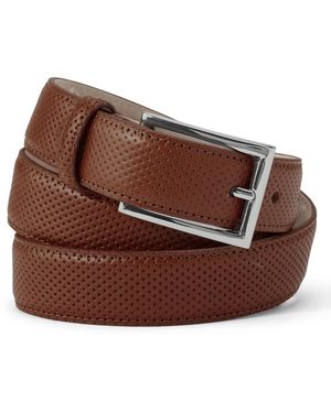 Lands' End Full-grain Leather Perforated Belt - Brown