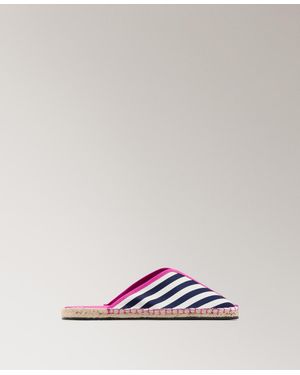Mango Striped Espadrille Slippers - Blue