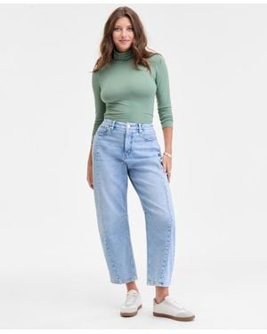 On 34th Cropped High-rise Barrel-leg Jeans - Blue