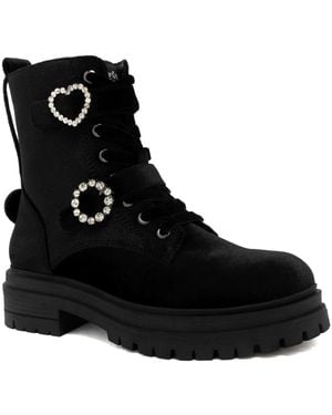 Juicy Couture Ellusion Platform Lace-up Combat Boots - Black