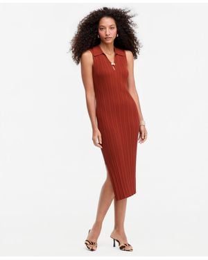 INC International Concepts Ribbed-knit Body-con Sleeveless Sweater Dress - Red