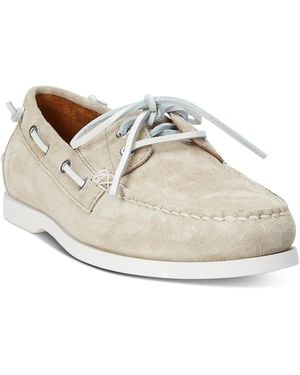 Polo Ralph Lauren Merton Suede Boat Shoe - White
