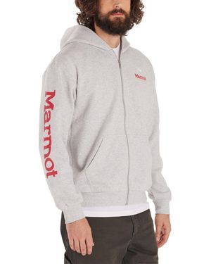 Marmot For Life Logo-print Full-zip Hoodie - Gray
