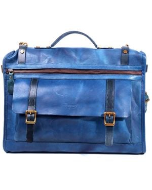Old Trend Stone Cove Leather Briefcase - Blue