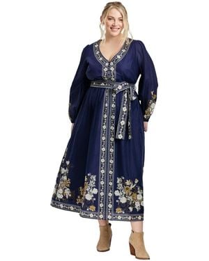 Avenue Plus Size Ethereal Escape Maxi Dress - Blue