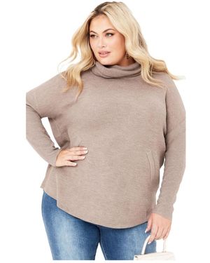 Avenue Ash Turtleneck Close Fit Sweater - Gray