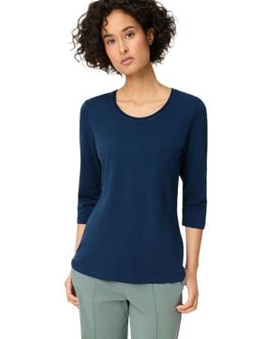 Olsen Solid 3/4 Sleeve T-shirt - Blue