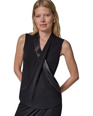 Donna Karan Jersey V-neck Blouse - Blue