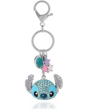 Disney Stitch Pave Crystal Keychain - Blue
