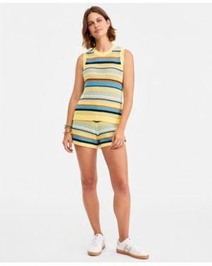 Tommy Hilfiger Crochet Cotton Sleeveless Sweater Crochet Cotton Shorts - Green