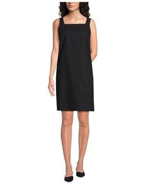 Lands' End Linen Shift Above The Knee Dress - Black