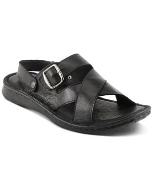 Spring Step Nofar Leather Convertible Sling-back Sandals - Black