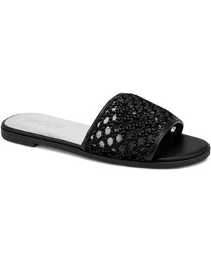 DKNY Winter Slip-on Slide Sandals - Black