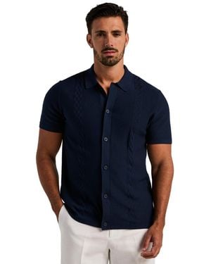 Cubavera Stripe Short-sleeve Shirt - Blue