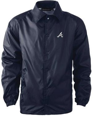 Dunbrooke Atlanta Braves Coach's Raglan Full-snap Windbreaker Jacket - Blue