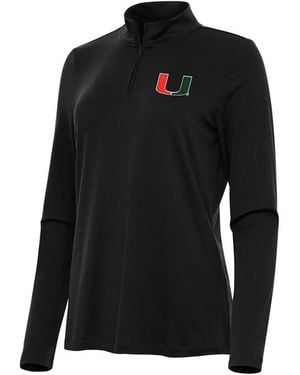 Antigua Miami Hurricanes Reprocess Quarter-zip Top - Black