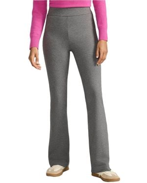 Lands' End Petite Starfish High Rise Pull On Flare Pocket Pants - Gray
