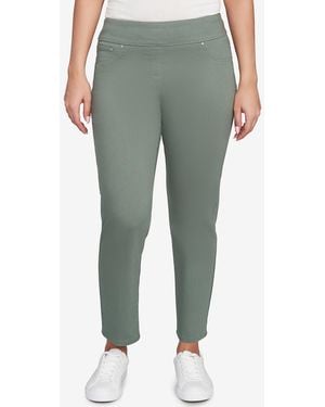 Ruby Rd. Petite Soft Denim Faux Pocket Pants - Green