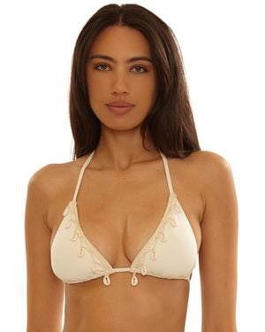 Becca Caught In The Net Cheryl Triangle V-neck Top - Brown
