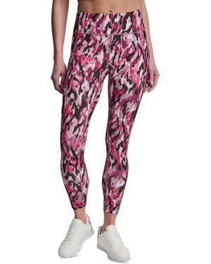DKNY Printed High-wasit Fitness Tights - Red