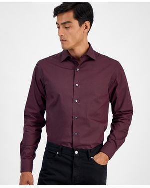 Alfani Slim-fit Temperature Regulating Dress Shirt - Purple