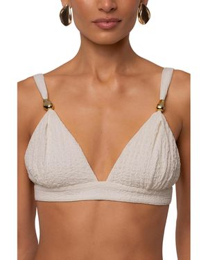 JLUXLABEL Dockside Crepe Knit Bralette - Brown