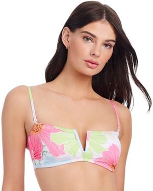 Sanctuary Charming Floral V-wire Bandeau Top - Green