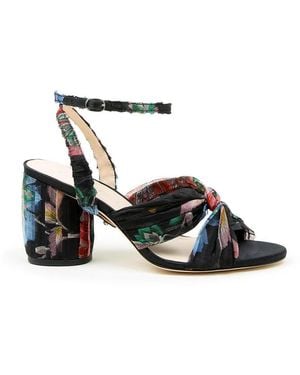 Alterre Organza Customizable Twist Sandals - Black