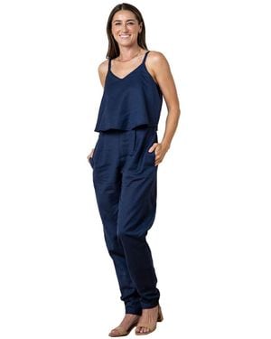 Hope & Henry Sleeveless Faux Top Jumpsuit - Blue