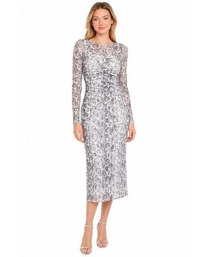 Sam Edelman Snakeskin Ruched Dress - Gray