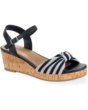Style & Co. Valleyy Knotted Front Wedge Sandals - Blue