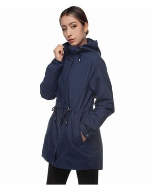 Rokka&Rolla Hooded Anorak Trench Coat - Blue