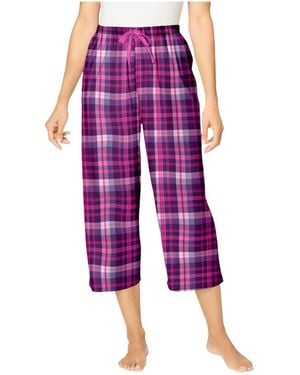 Dreams & Co. Woven Sleep Capri Pant - Purple