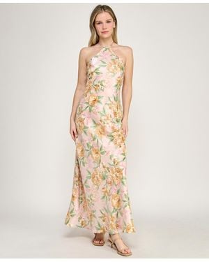 ROW A Halter Neck Maxi Dress - Natural