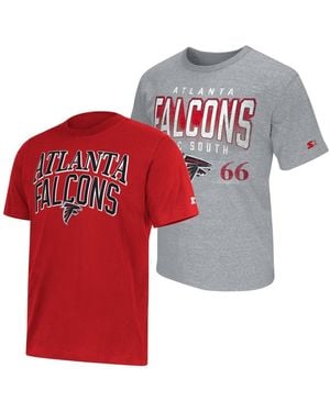 Starter /heather Gray Atlanta Falcons Two-pack Logo T-shirt Set - Red